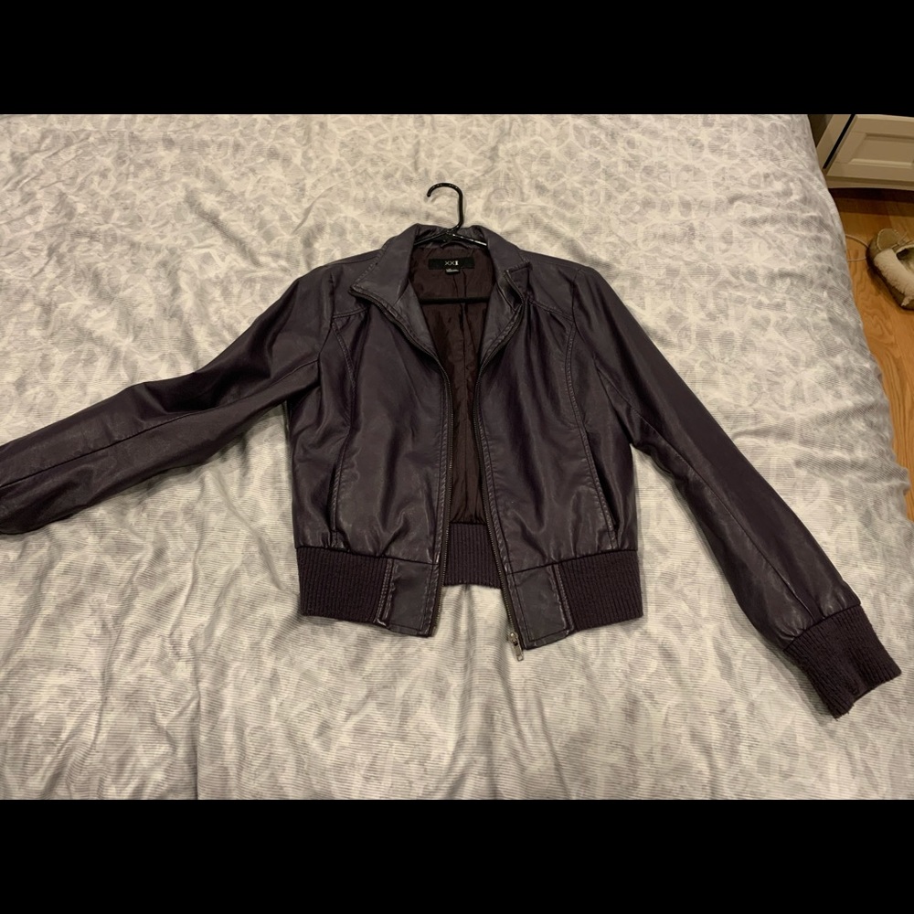 Dark Purple Forever 21 Cropped Jacket GUC